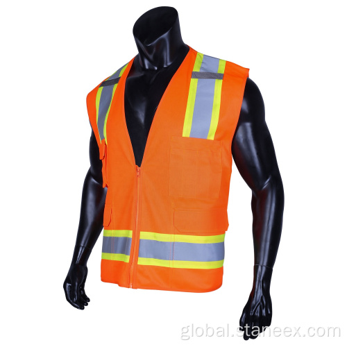 Orange Safety Vest Workplace Cheap High Visibility Security Guard Vest Manufactory